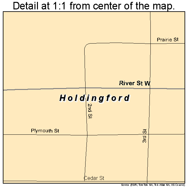 Holdingford, Minnesota road map detail