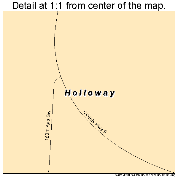 Holloway, Minnesota road map detail