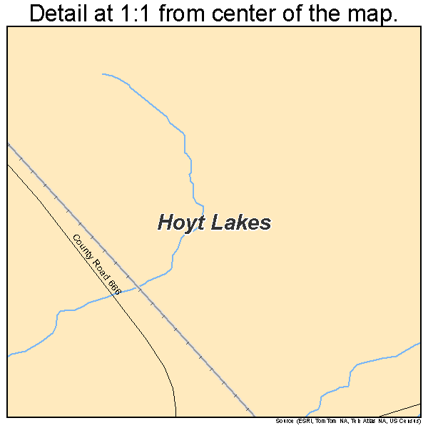 Hoyt Lakes, Minnesota road map detail