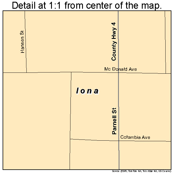 Iona, Minnesota road map detail