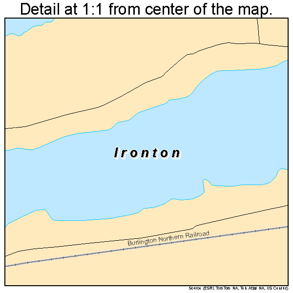 Ironton, Minnesota road map detail