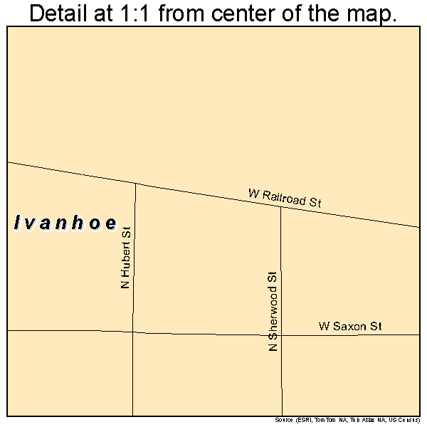 Ivanhoe, Minnesota road map detail