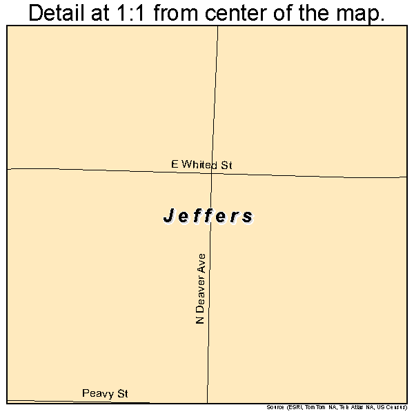Jeffers, Minnesota road map detail