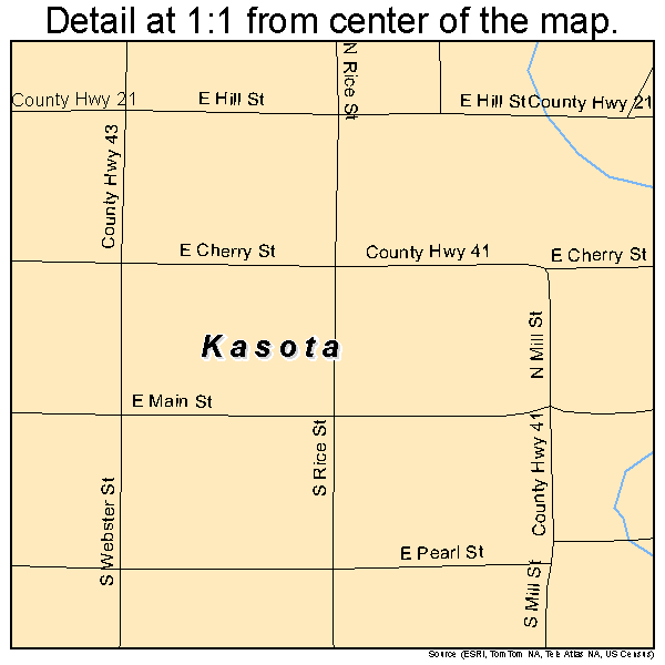 Kasota, Minnesota road map detail