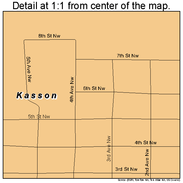 Kasson, Minnesota road map detail