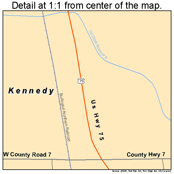 Kennedy, Minnesota road map detail