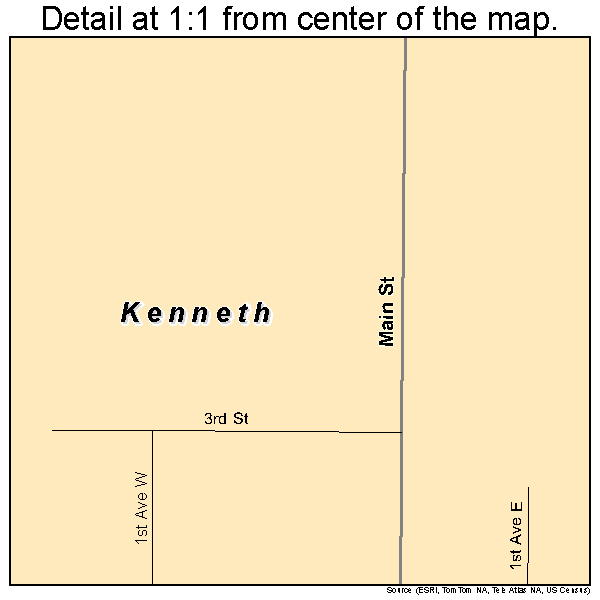 Kenneth, Minnesota road map detail