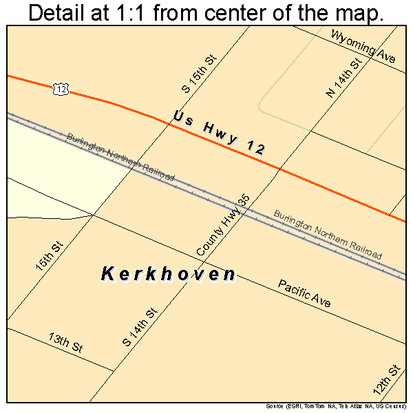 Kerkhoven, Minnesota road map detail