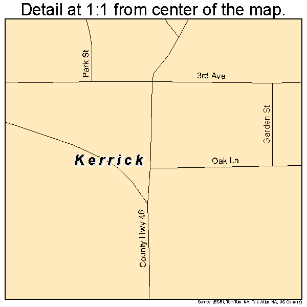 Kerrick, Minnesota road map detail