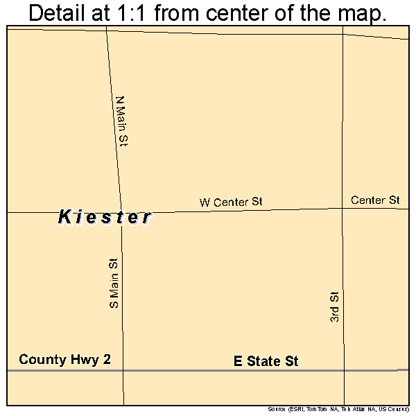 Kiester, Minnesota road map detail