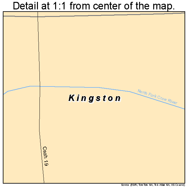 Kingston, Minnesota road map detail
