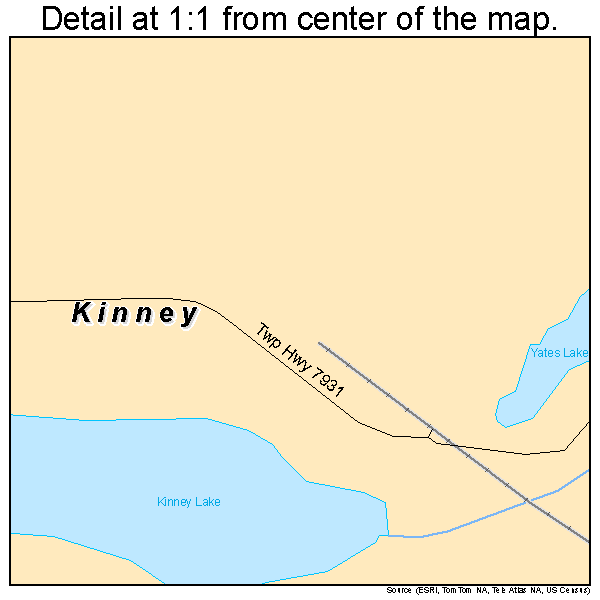 Kinney, Minnesota road map detail