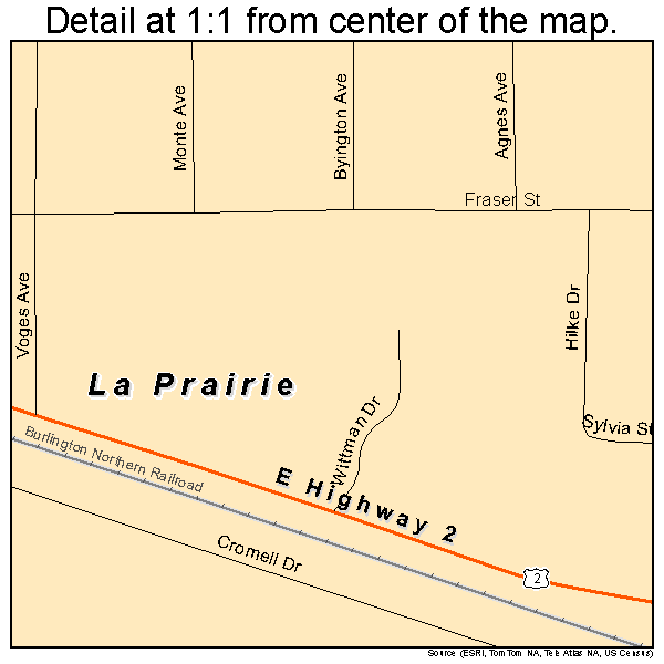 La Prairie, Minnesota road map detail