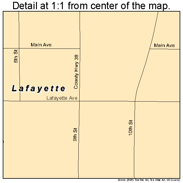 Lafayette, Minnesota road map detail