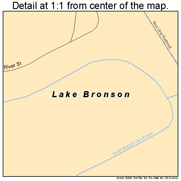 Lake Bronson, Minnesota road map detail