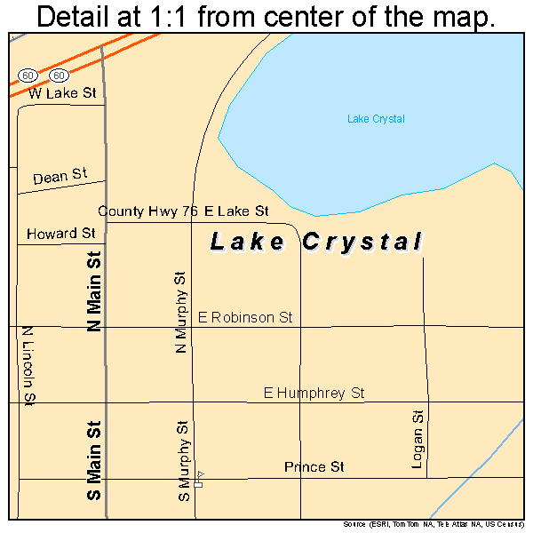 Lake Crystal, Minnesota road map detail