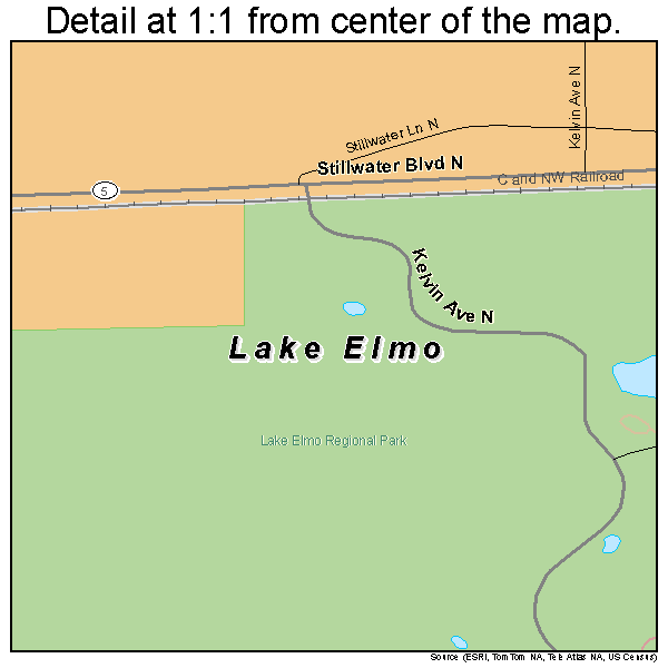Lake Elmo, Minnesota road map detail