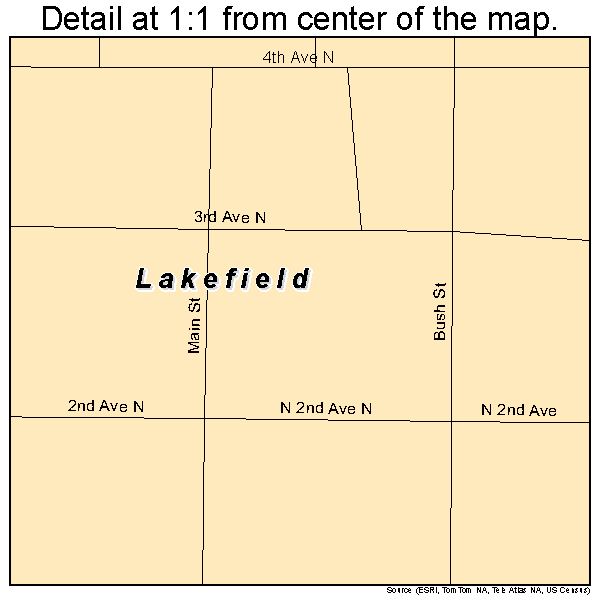 Lakefield, Minnesota road map detail