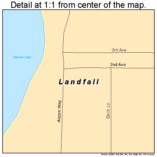 Landfall, Minnesota road map detail