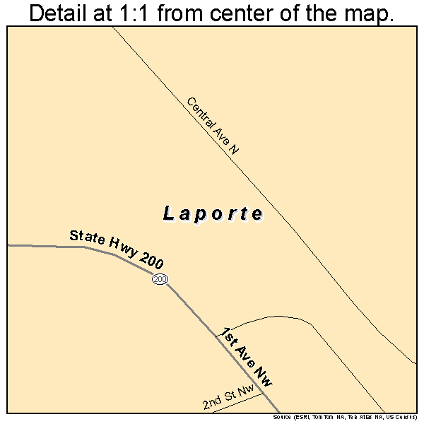 Laporte, Minnesota road map detail