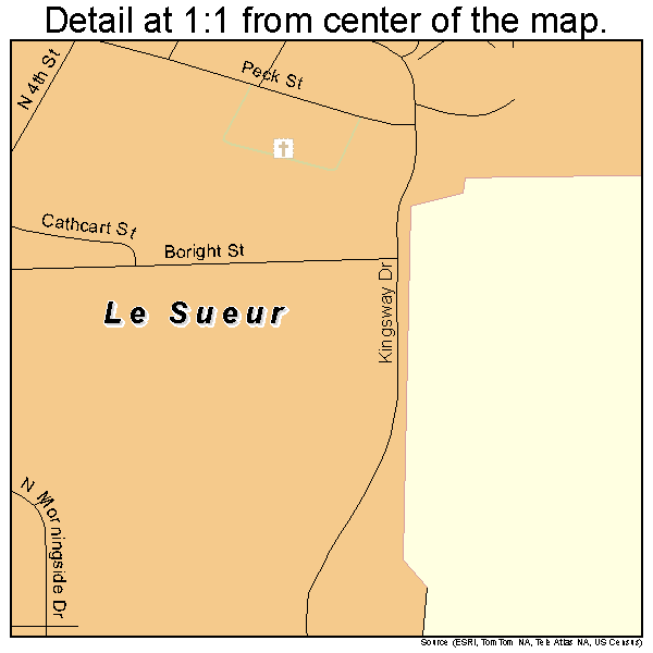 Le Sueur, Minnesota road map detail