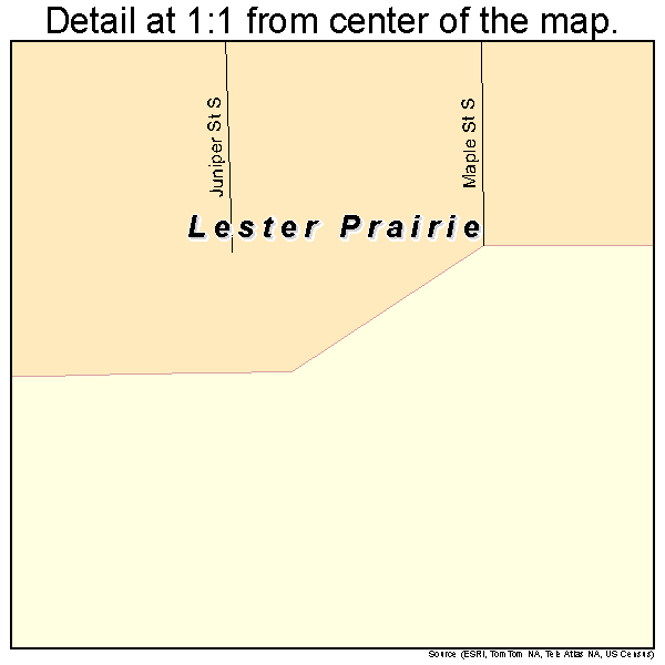 Lester Prairie, Minnesota road map detail