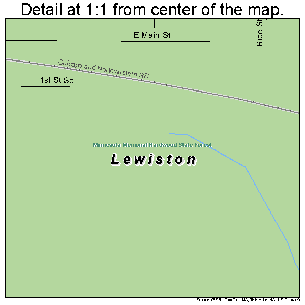 Lewiston, Minnesota road map detail