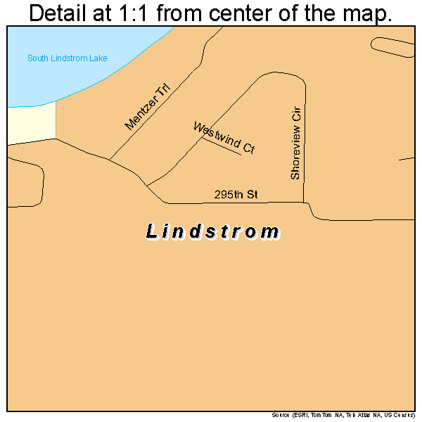 Lindstrom, Minnesota road map detail