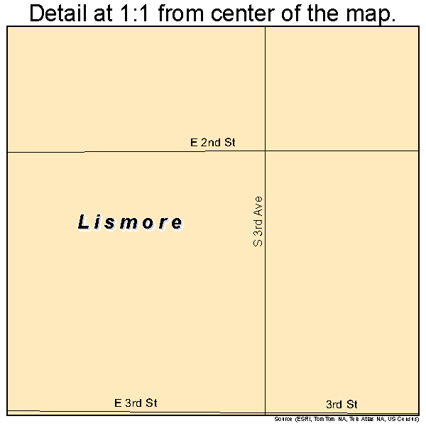 Lismore, Minnesota road map detail