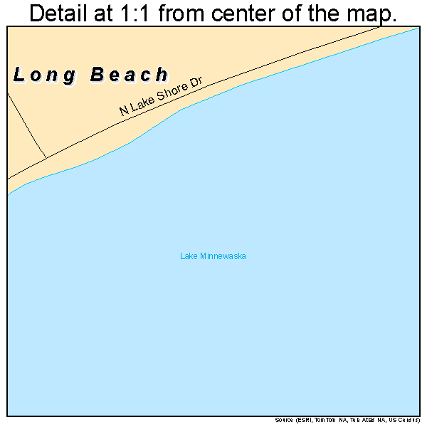 Long Beach, Minnesota road map detail