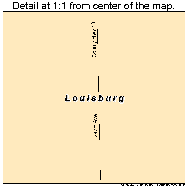 Louisburg, Minnesota road map detail