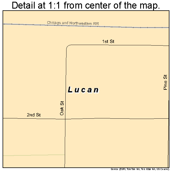 Lucan, Minnesota road map detail