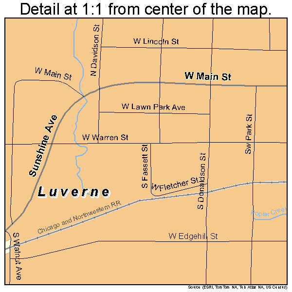 Luverne, Minnesota road map detail