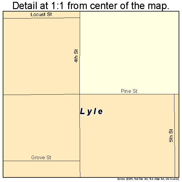 Lyle, Minnesota road map detail
