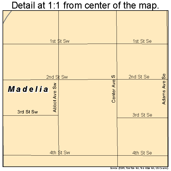 Madelia, Minnesota road map detail