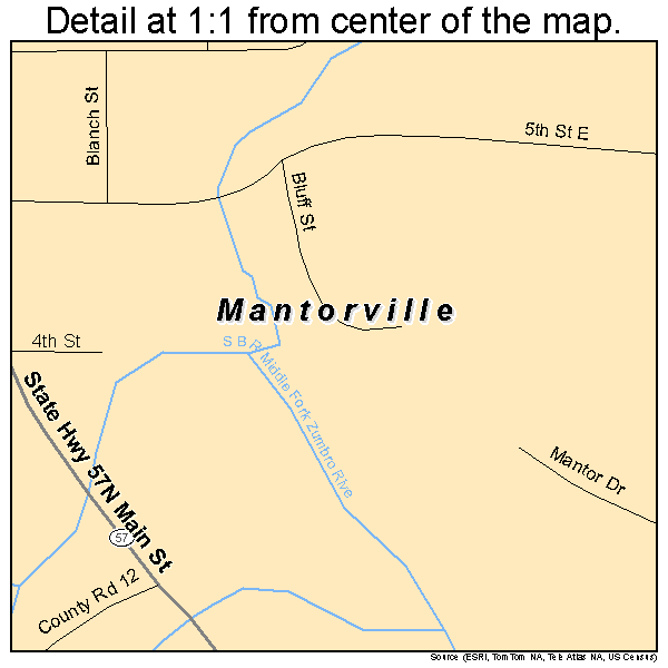 Mantorville, Minnesota road map detail