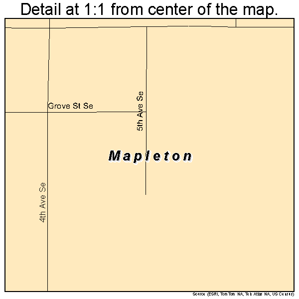 Mapleton, Minnesota road map detail