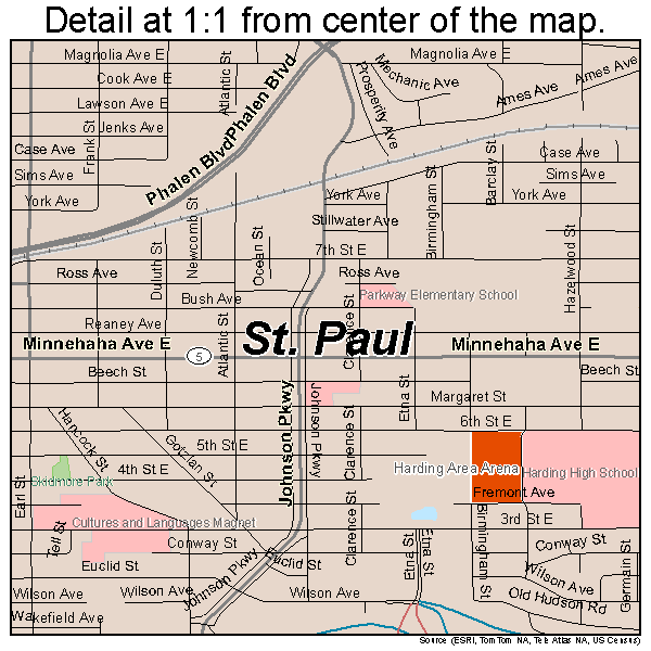 Maplewood, Minnesota road map detail