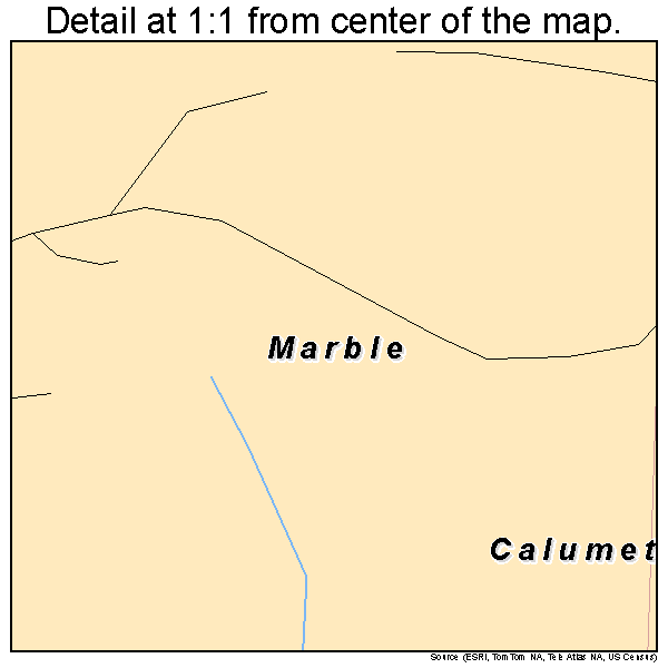 Marble, Minnesota road map detail