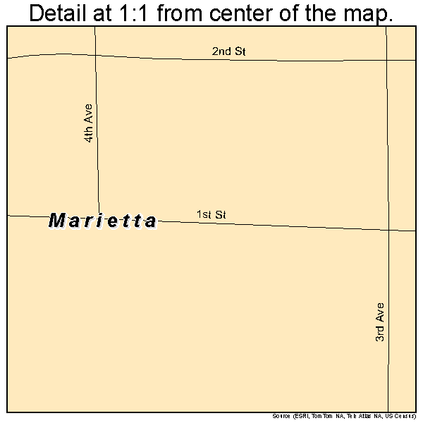 Marietta, Minnesota road map detail