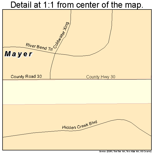 Mayer, Minnesota road map detail