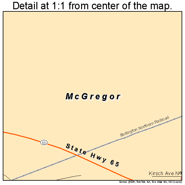 McGregor, Minnesota road map detail
