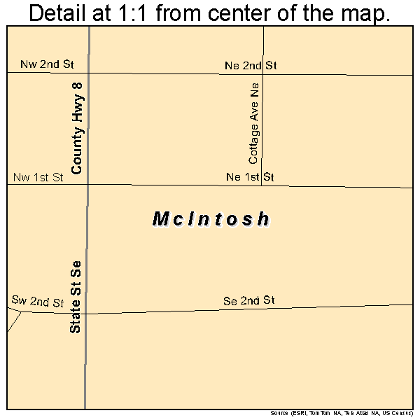 McIntosh, Minnesota road map detail