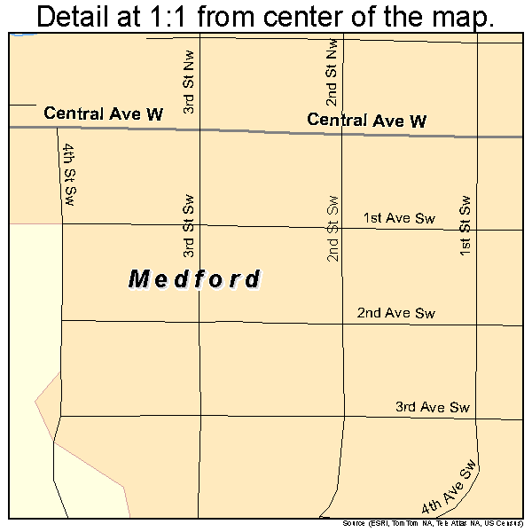 Medford, Minnesota road map detail