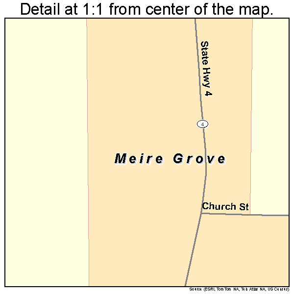 Meire Grove, Minnesota road map detail
