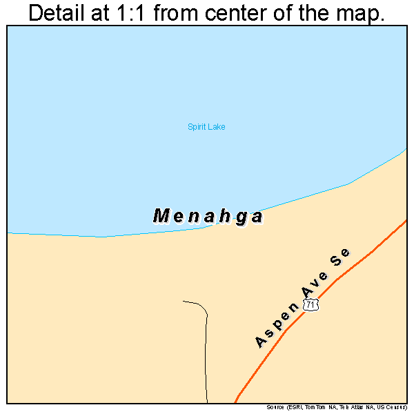 Menahga, Minnesota road map detail