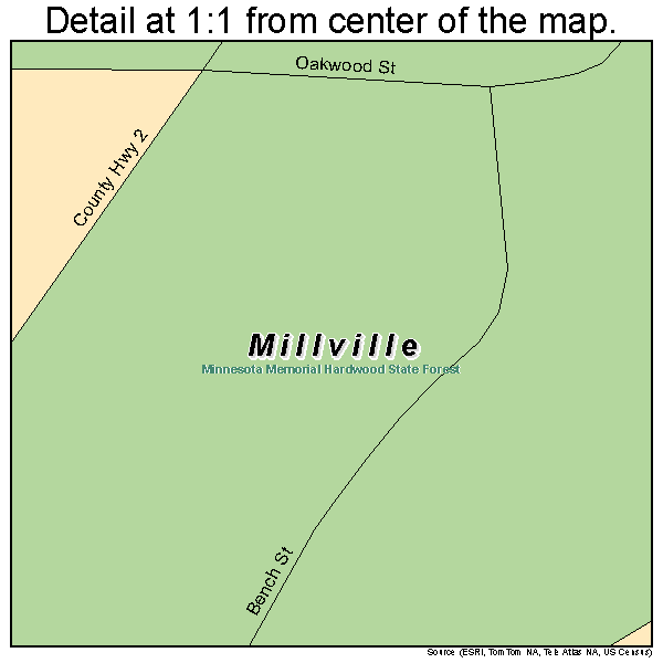 Millville, Minnesota road map detail
