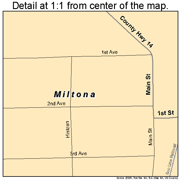 Miltona, Minnesota road map detail