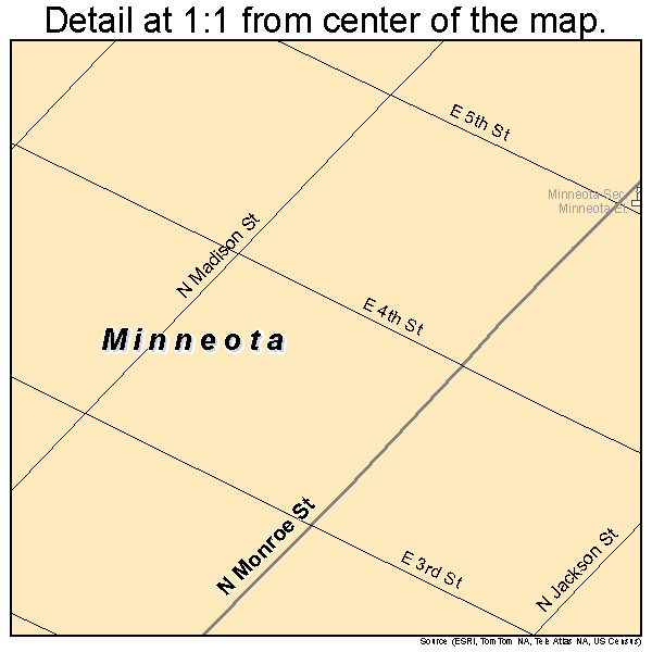 Minneota, Minnesota road map detail