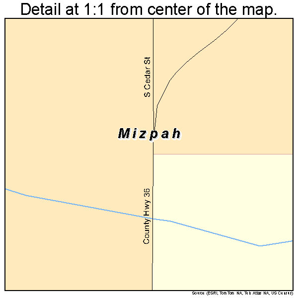 Mizpah, Minnesota road map detail
